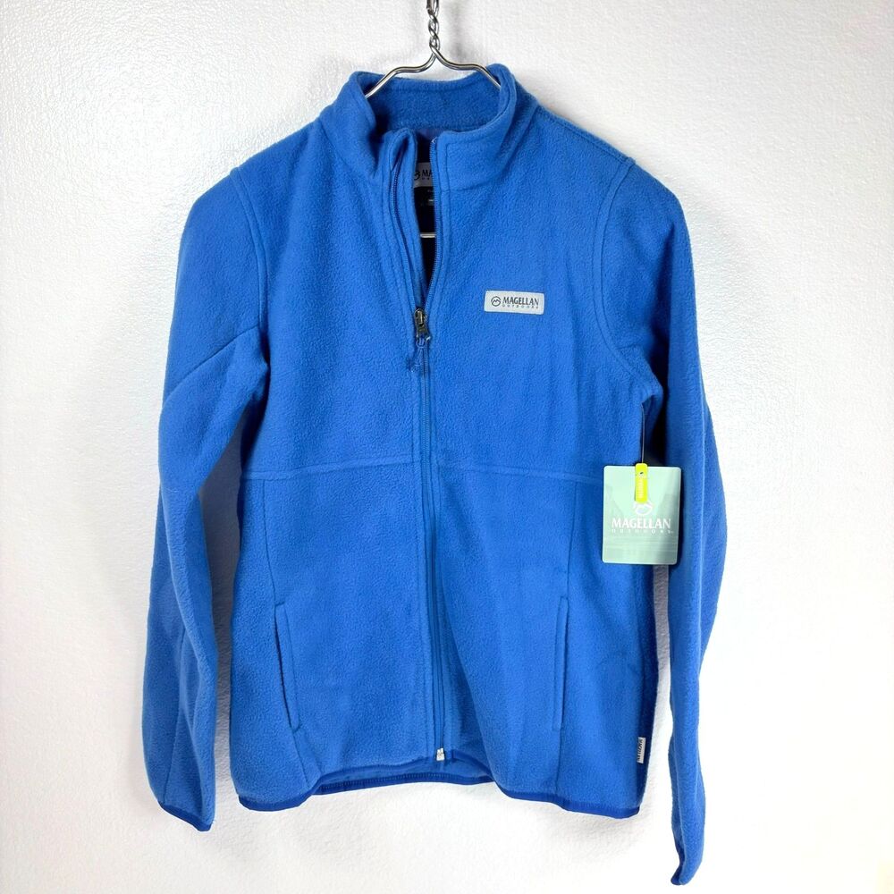 Magellan Outdoors Full Zip Arctic Fleece Jacket Boys Youth Large Blue NWT